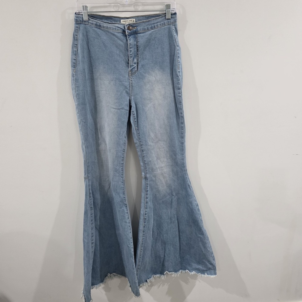 Y2K Womens Flare Leg Jeans Size 9 Cowgirlโ Western Fringe Hippie Retro